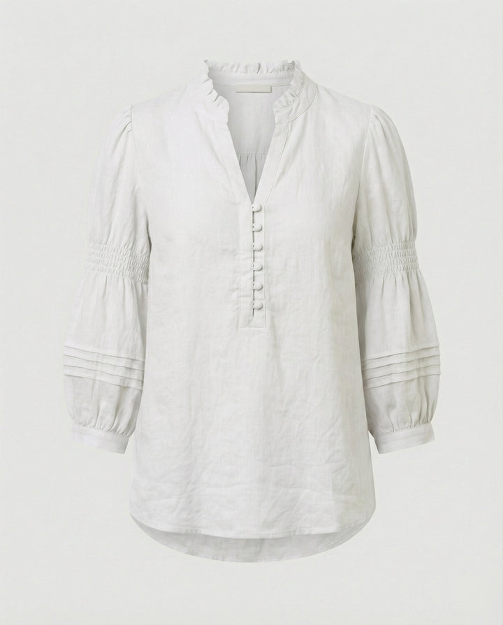 Ladies Tunic Linen with Balloon Sleeves