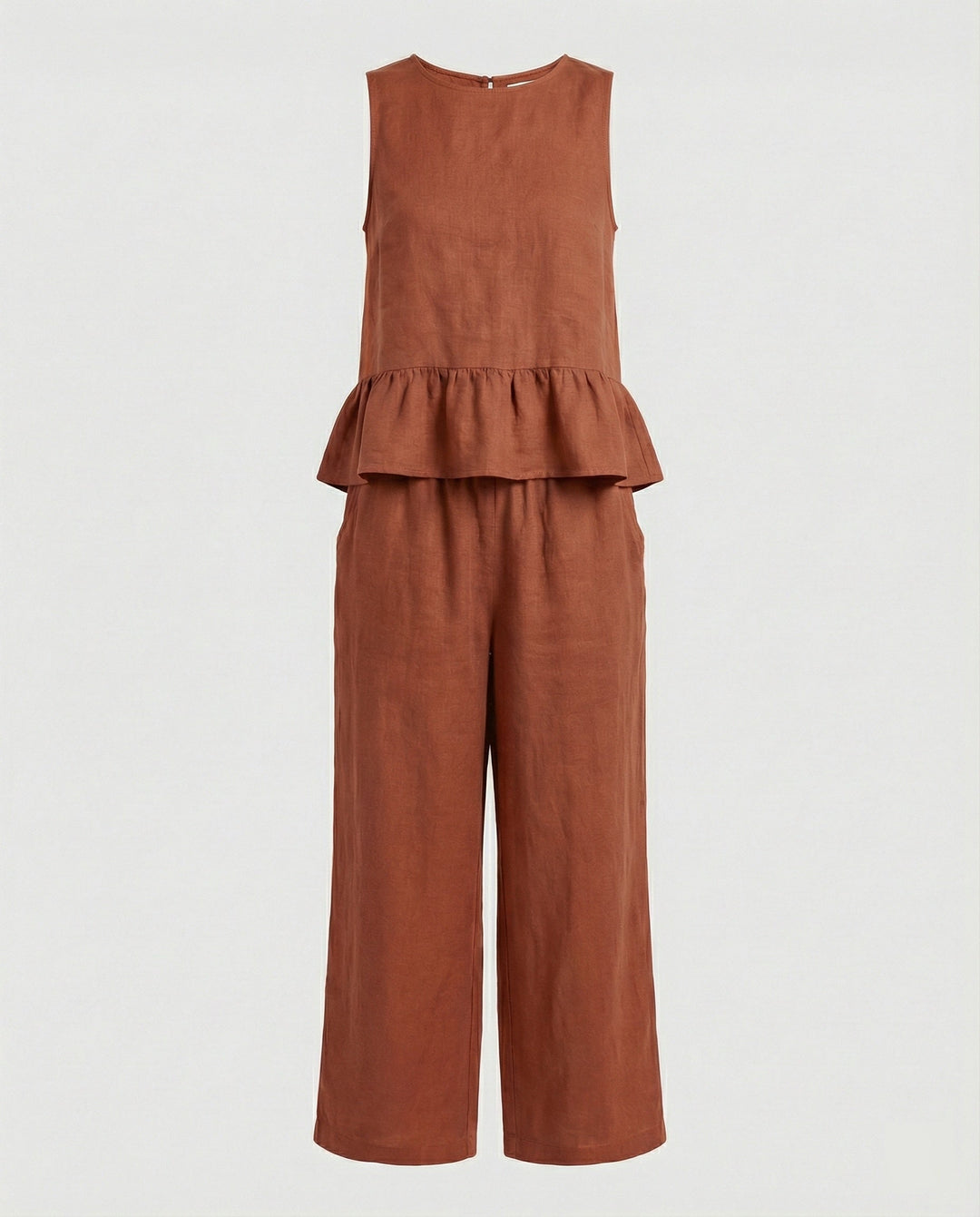 Ladies Two-Piece Set Ruffle Top & Palazzo Pants