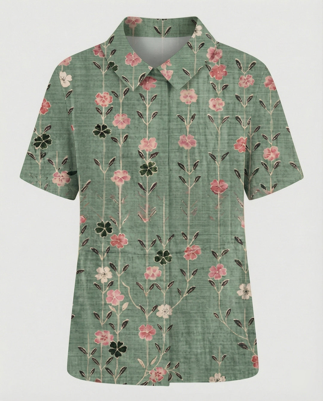 Ladies Blouse Linen Peter Pan Collar
