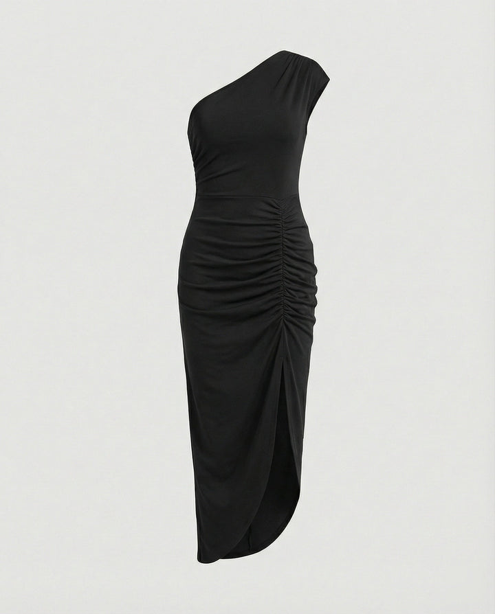 Ladies Maxidress One-Shoulder with Slit