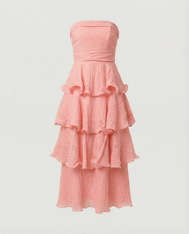 Women’s Bandeau Maxi Dress with Ruffles