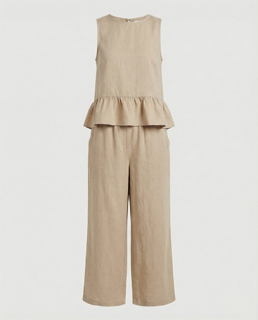 Ladies Two-Piece Set Ruffle Top & Palazzo Pants