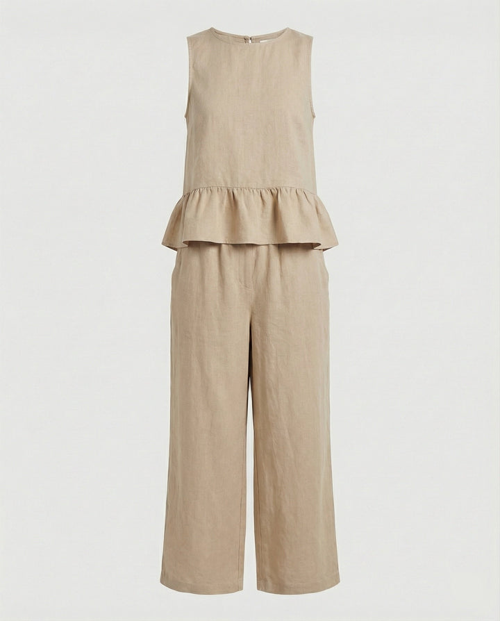 Ladies Two-Piece Set Ruffle Top & Palazzo Pants