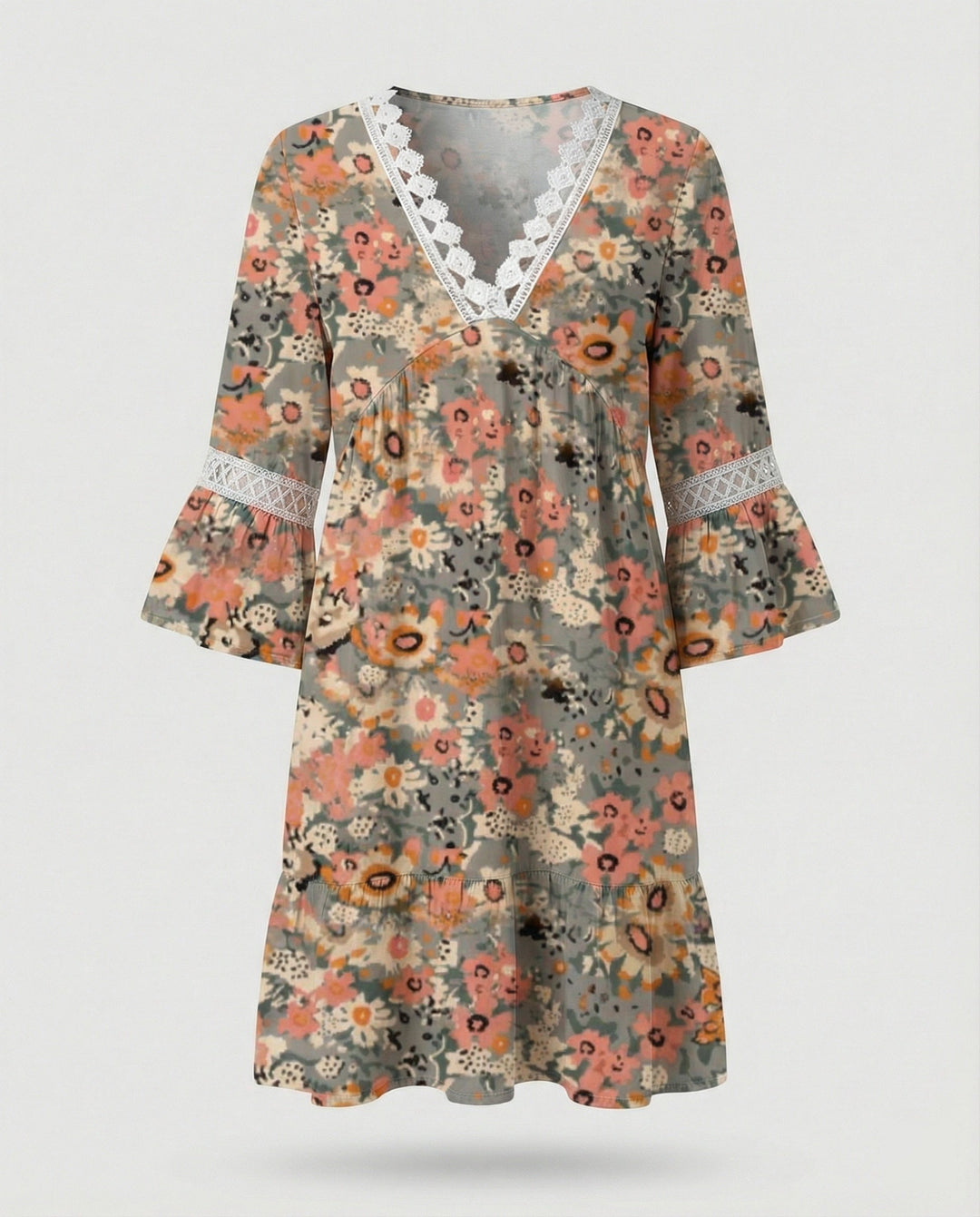 Ladies Mini Dress A-Line Floral