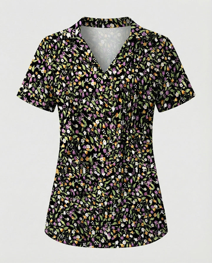 Blouse Women Short Sleeve Print