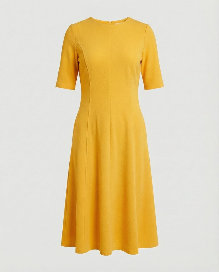 Ladies Midi Dress Elegant Half Sleeve