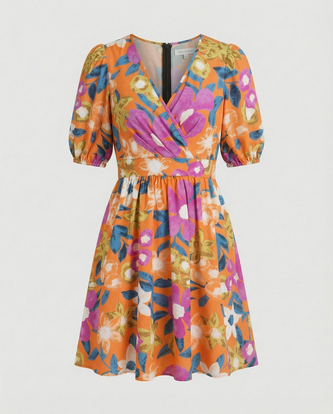 Ladies Mini Dress Floral Wrap Look