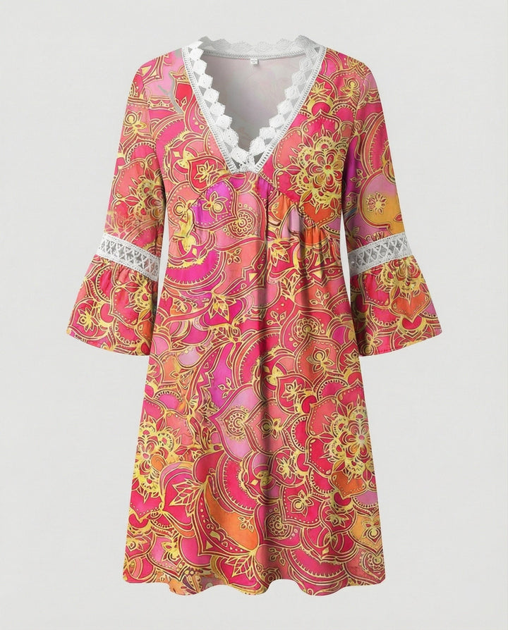 Ladies Mini Dress A-Line Floral