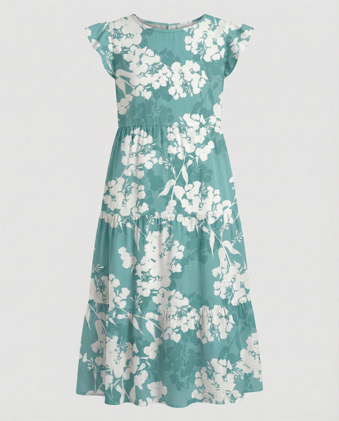 Women’s knee-length summer dress with ruffle
