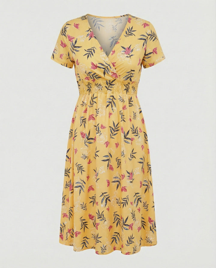 Women’s midi dress smocked waist
