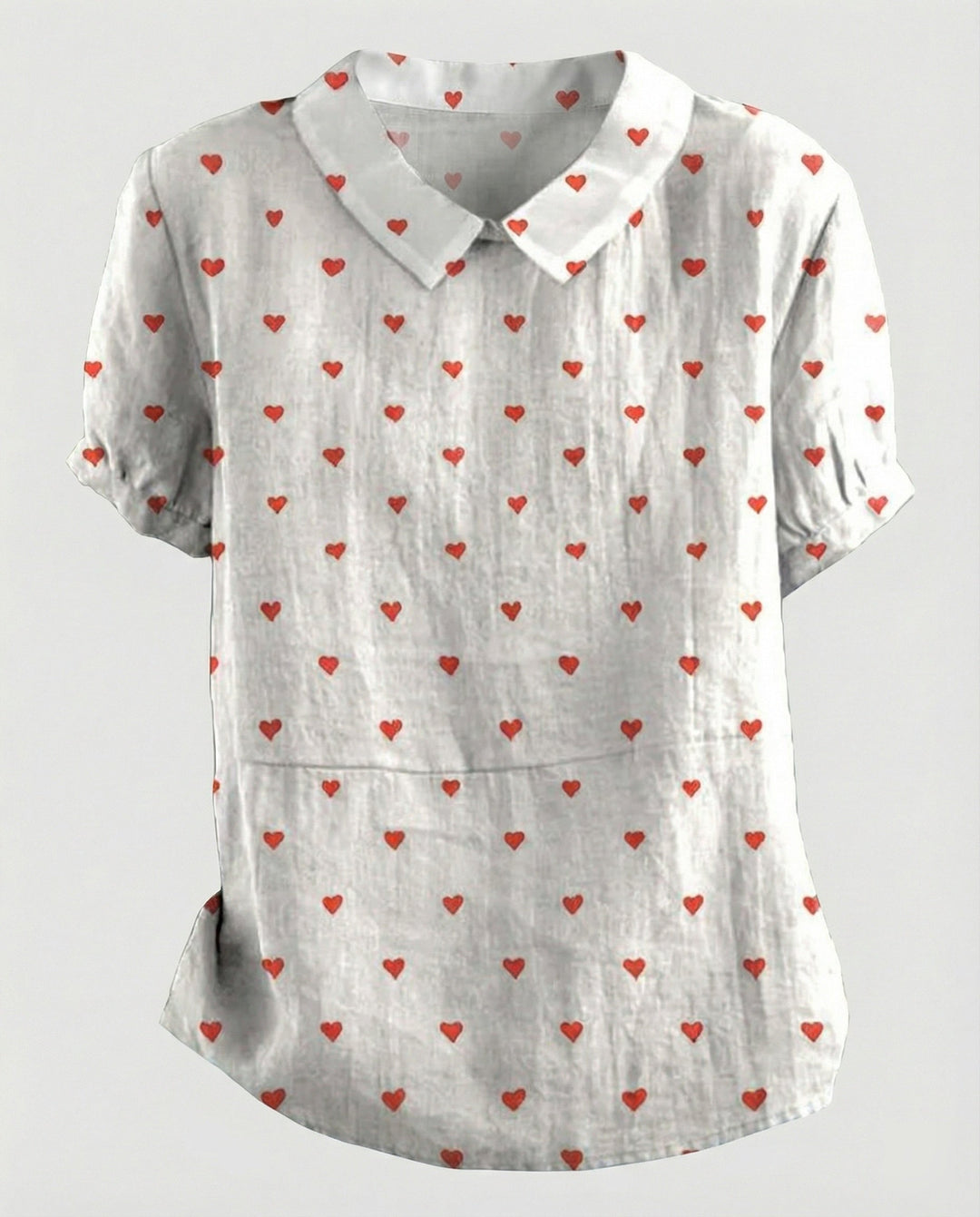 Ladies Blouse Linen Peter Pan Collar