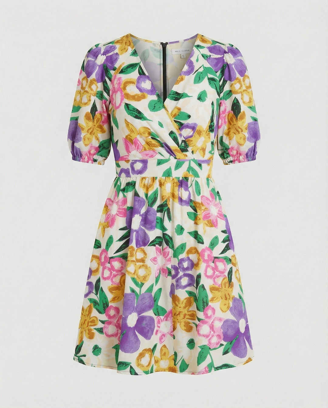 Ladies Mini Dress Floral Wrap Look