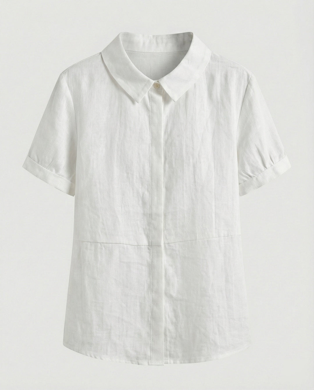 Ladies Blouse Linen Peter Pan Collar