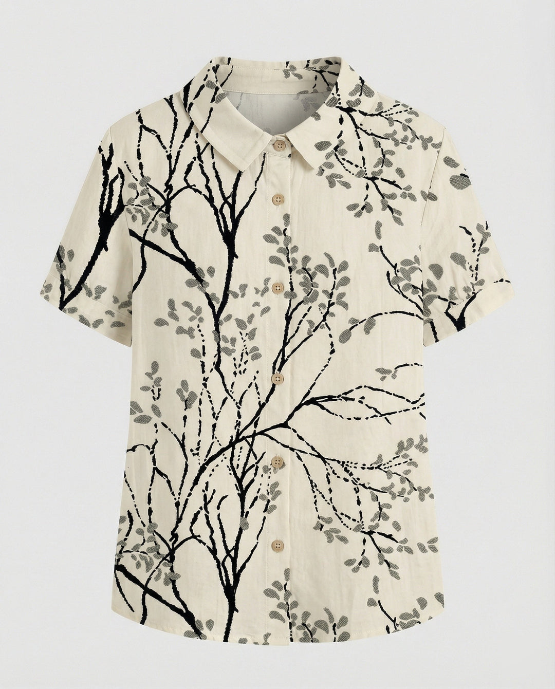Ladies Blouse Linen Peter Pan Collar