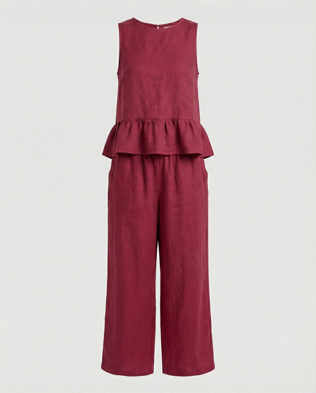 Ladies Two-Piece Set Ruffle Top & Palazzo Pants
