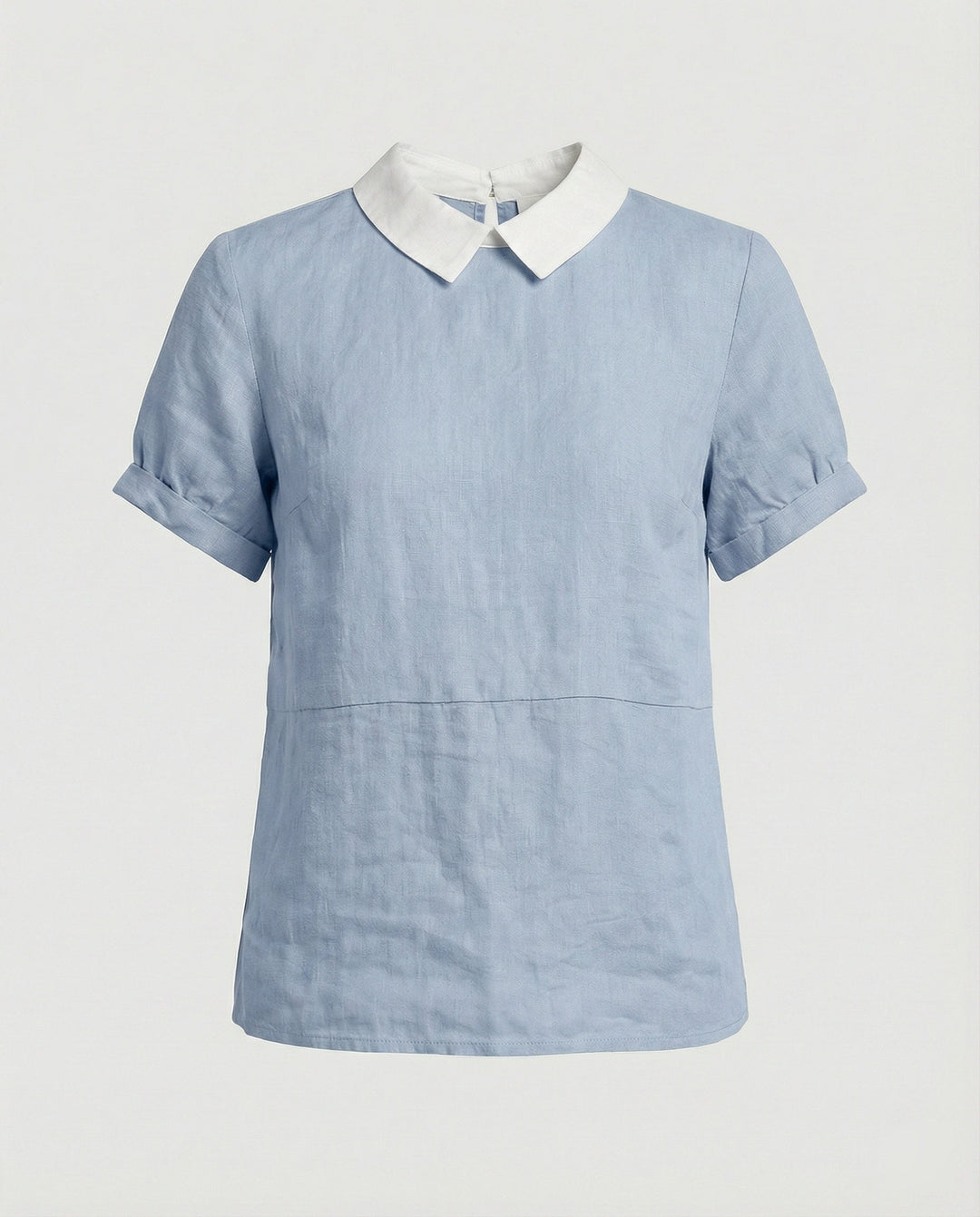 Ladies Blouse Linen Peter Pan Collar