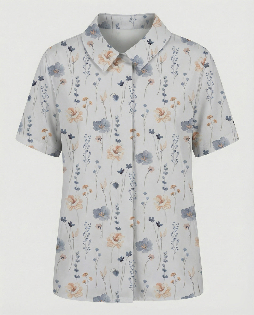 Ladies Blouse Linen Peter Pan Collar