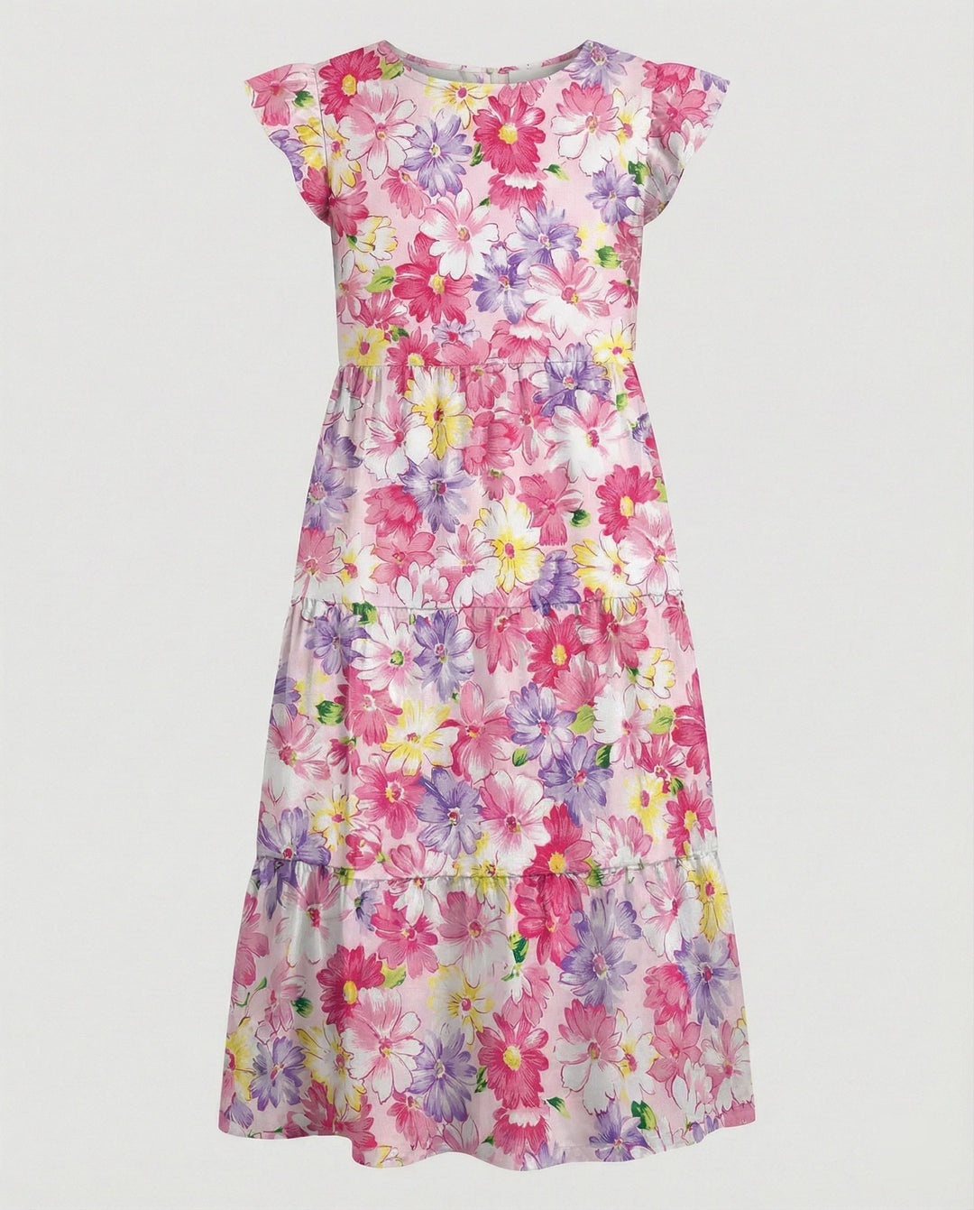 Women’s knee-length summer dress with ruffle