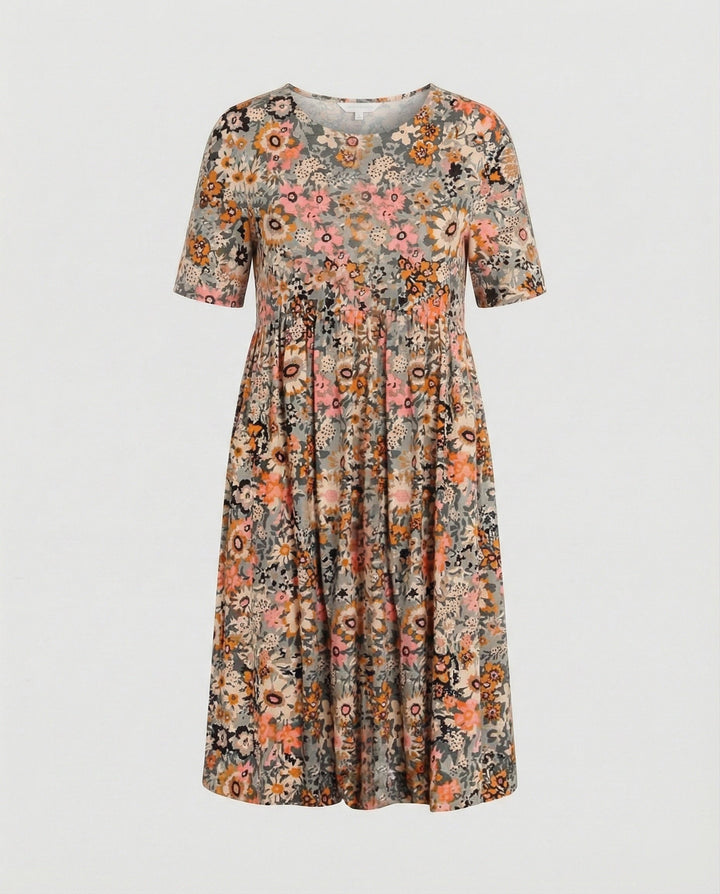 Women's Midi Dress Flared with Pockets