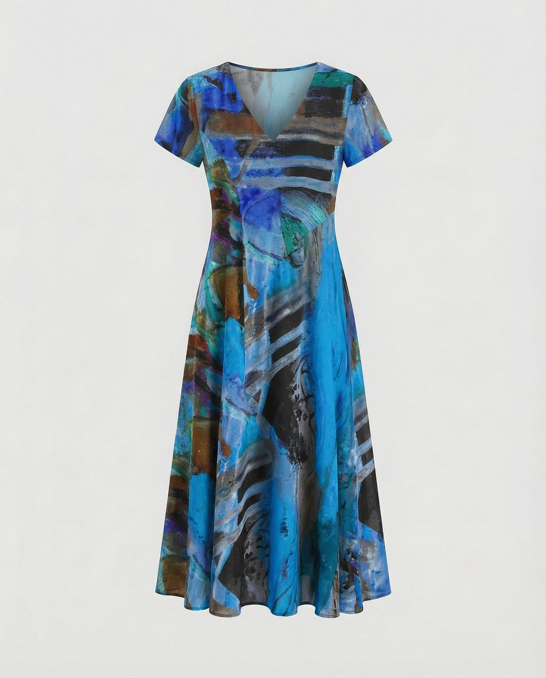 Leisure dress women midi dress flared skirt