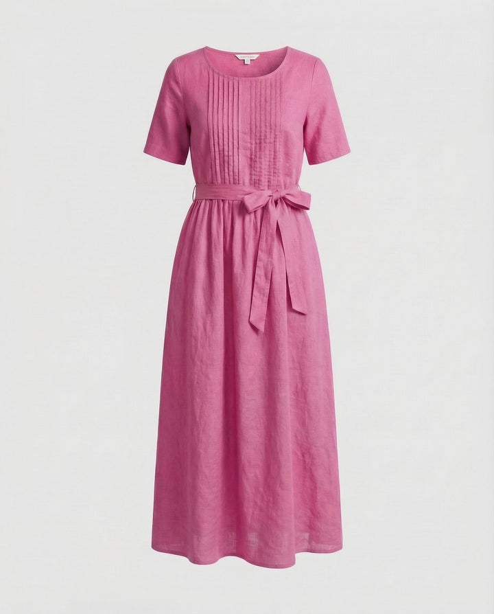 Women Linen Maxi Dress Belt