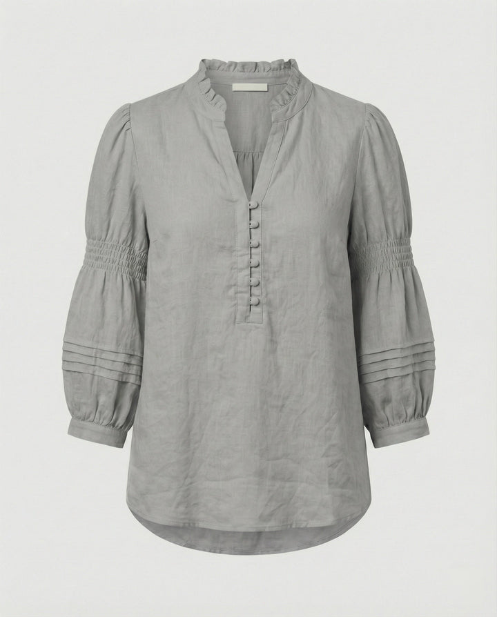 Ladies Tunic Linen with Balloon Sleeves