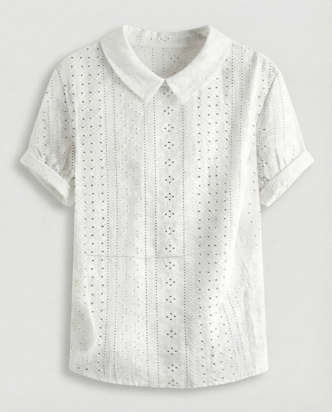 Ladies Blouse Linen Peter Pan Collar