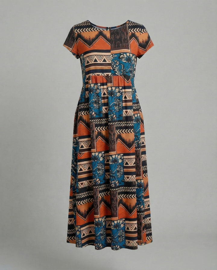 Women's Maxi Dress Patchwork A-Line