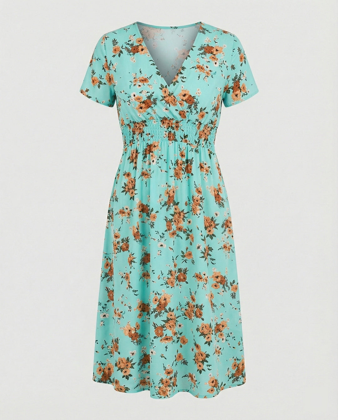 Women’s midi dress smocked waist