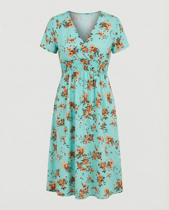 Women’s midi dress smocked waist