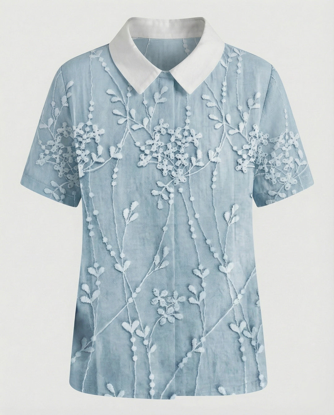 Ladies Blouse Linen Peter Pan Collar