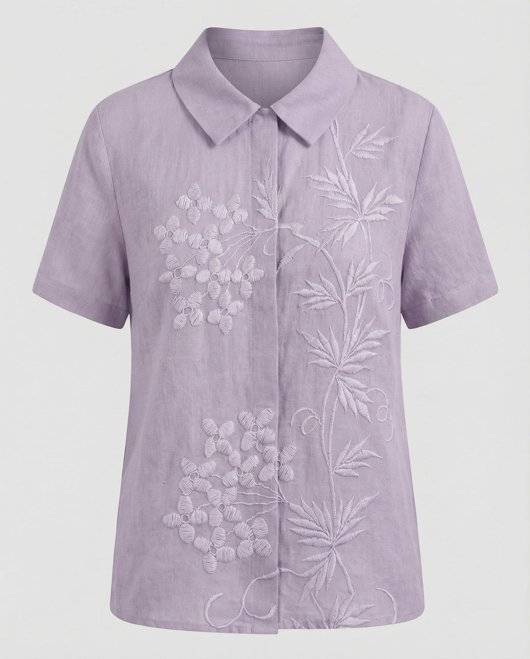 Ladies Blouse Linen Peter Pan Collar