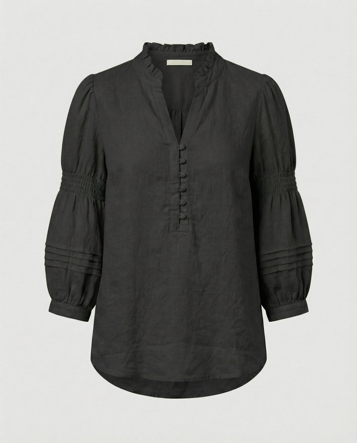 Ladies Tunic Linen with Balloon Sleeves