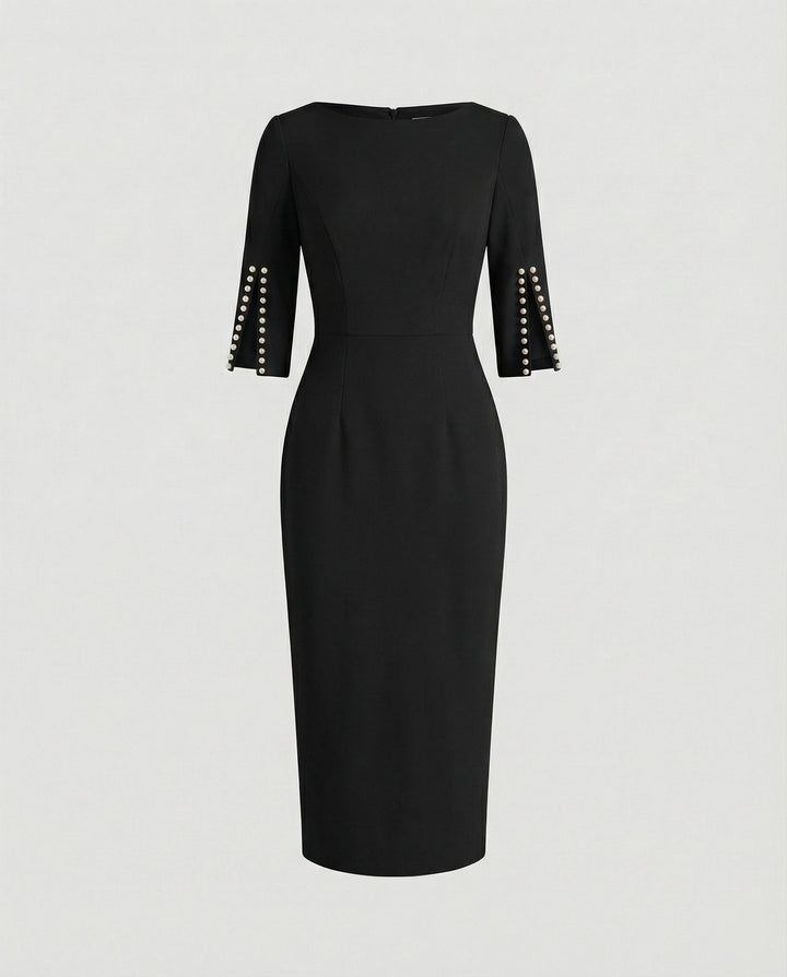 Ladies' Elegant Sheath Dress Pearls