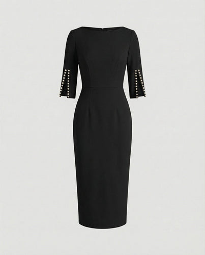 Ladies' Elegant Sheath Dress Pearls