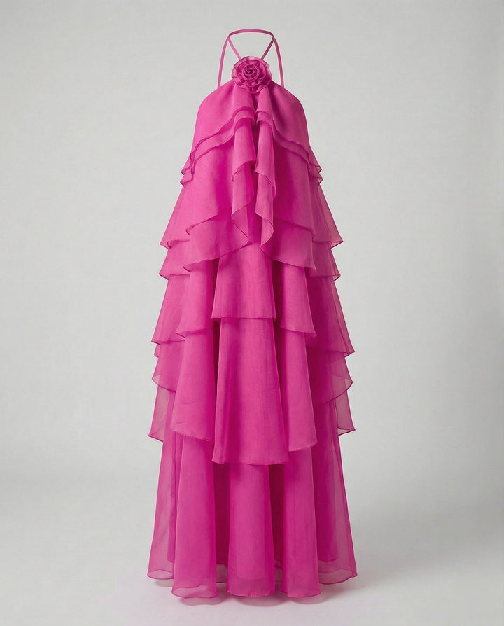 Women's summer dress short with ruffles