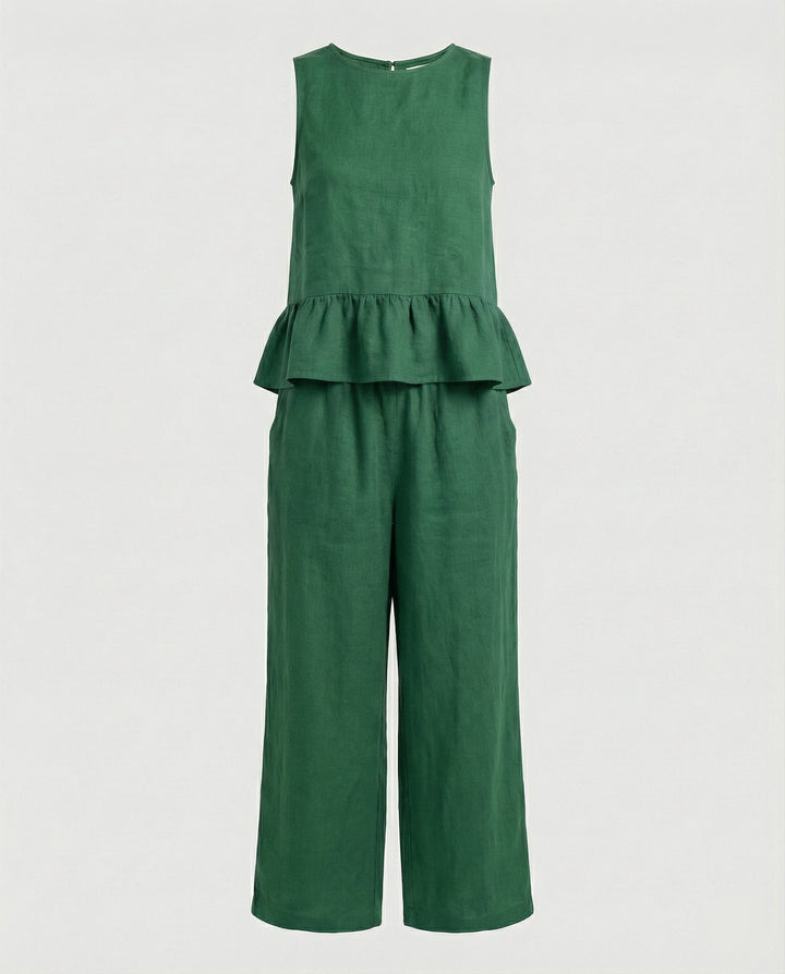 Ladies Two-Piece Set Ruffle Top & Palazzo Pants