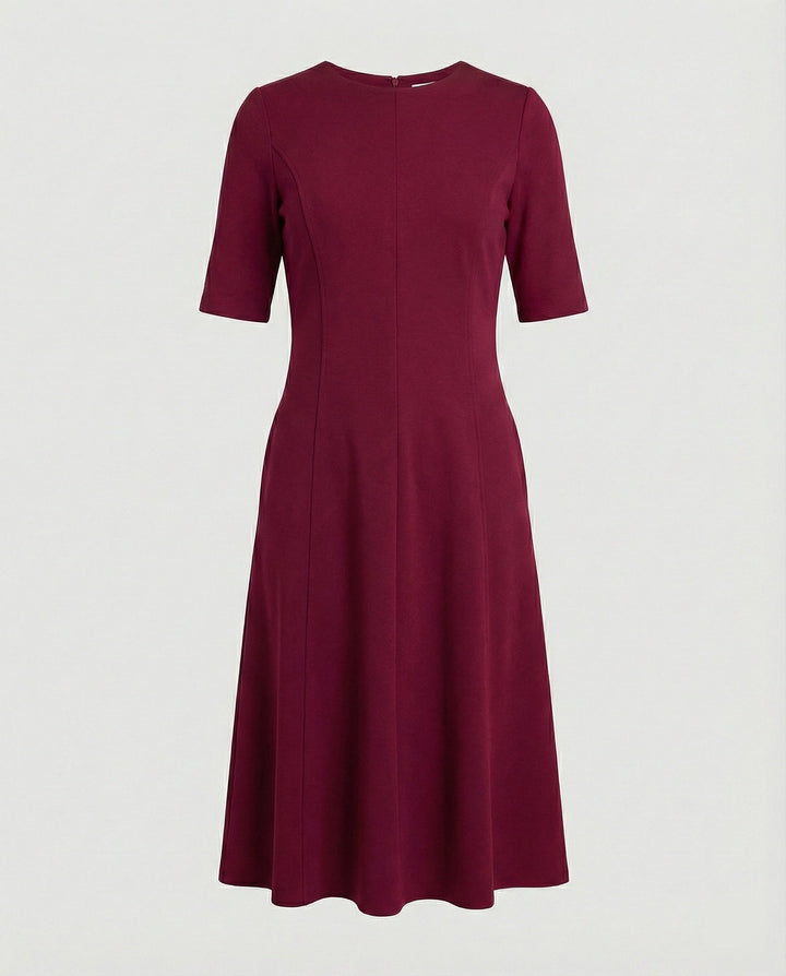 Ladies Midi Dress Elegant Half Sleeve