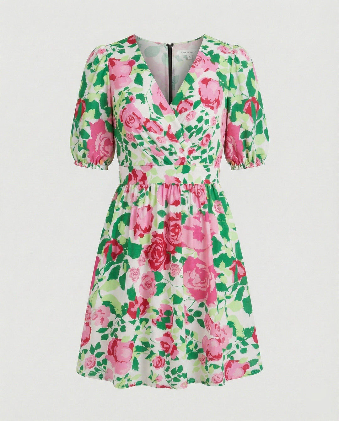 Ladies Mini Dress Floral Wrap Look