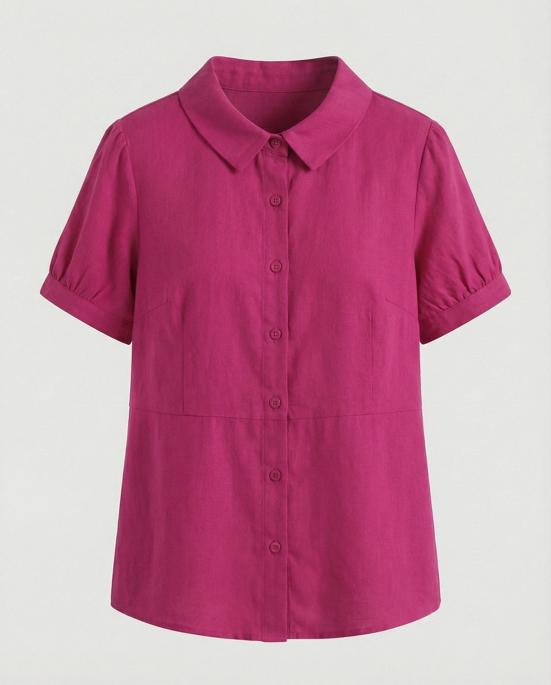 Ladies Blouse Linen Peter Pan Collar