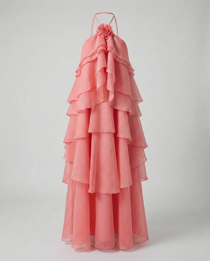 Women's summer dress short with ruffles