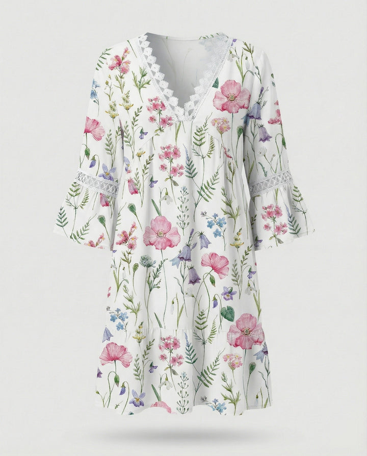 Ladies Mini Dress A-Line Floral