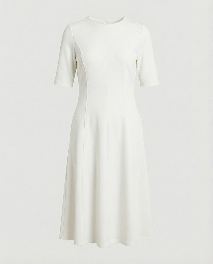 Ladies Midi Dress Elegant Half Sleeve