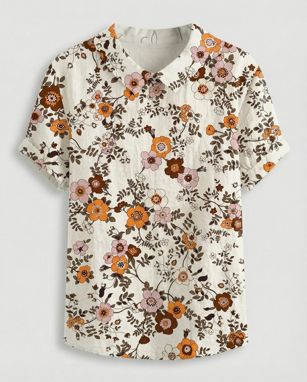 Ladies Blouse Linen Peter Pan Collar