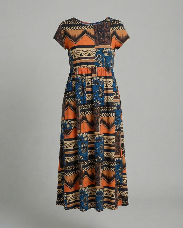 Women's Maxi Dress Patchwork A-Line