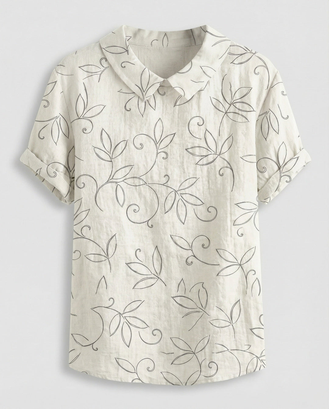 Ladies Blouse Linen Peter Pan Collar