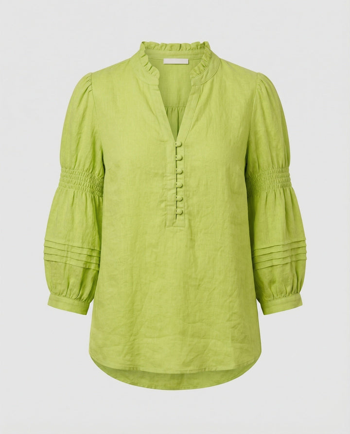Ladies Tunic Linen with Balloon Sleeves