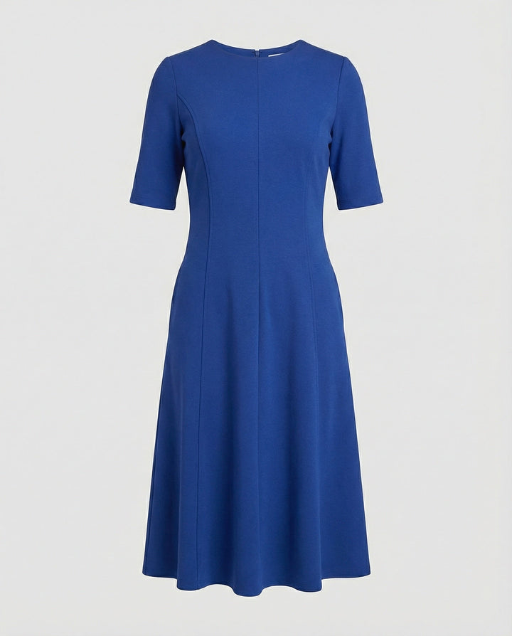 Ladies Midi Dress Elegant Half Sleeve