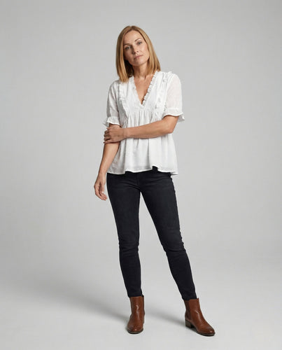 Blouse Ladies V Neck Ruffles