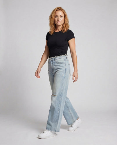 Women Boyfriend Jeans High Waist Used Look